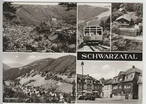 (83210) Foto AK Schwarzatal, Thür. Wald, Mehrbild, Bergbahn 1976