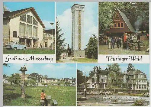 (83203) AK Masserberg, Mehrbild, Kurhaus, Rennsteigwarte 1982