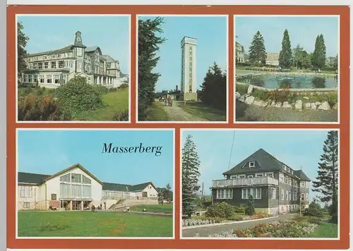 (83202) AK Masserberg, Mehrbild, Hotel Kurhaus, Springbrunnen 1984