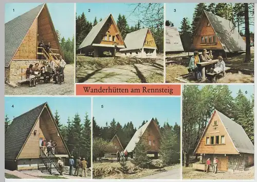 (83201) AK Wanderhütten am Rennsteig, Mehrbild, Frauenwald 1984