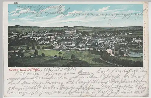 (82918) AK Gruss aus Schleiz, Gesamtansicht, 1902