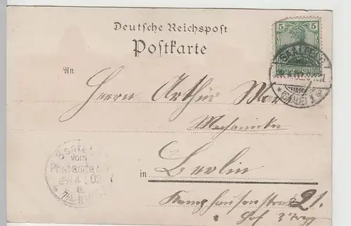 (82883) AK Gruss aus Saalfeld, Panorama, Litho 1902