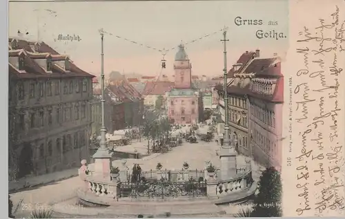 (81642) AK Gruss aus Gotha, Marktplatz, 1899