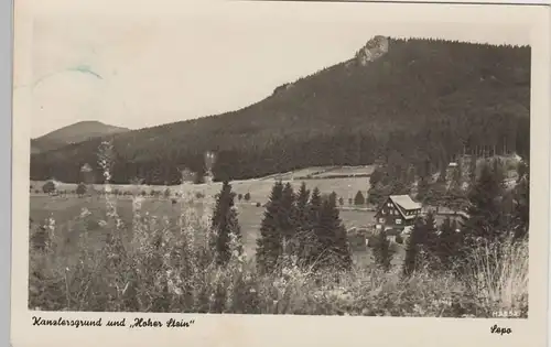 (80877) Foto AK Oberschönau, Kanzlersgrund u. "Hoher Stein", 1956