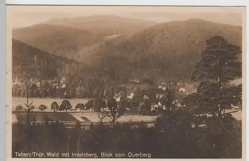 (80798) Foto AK Tabarz, Blick vom Querberg, mit Inselsberg, 1935
