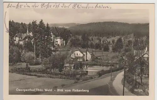 (80756) Foto AK Georgenthal, Blick vom Finkenberg, 1956