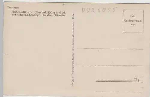 (80736) AK Oberhof, Bl. v. Parkhotel Wünscher n.d. Schneekopf, vor 1945