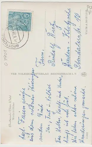 (80084) Foto AK Brotterode, Waldschlößchen, 1958