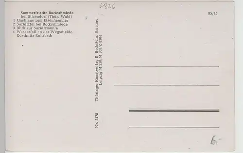 (79988) AK Bockschmiede, Sorbitztal, Gasthaus zum Eisenhammer