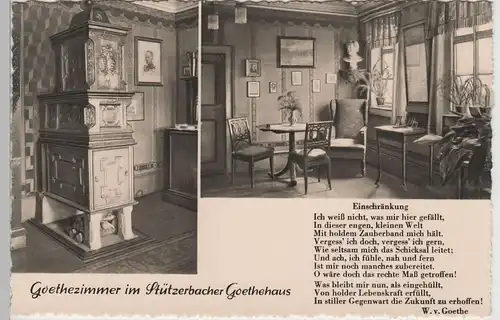 (79851) Foto AK Stützerbach, Thür. Wald, Goethezimmer 1958