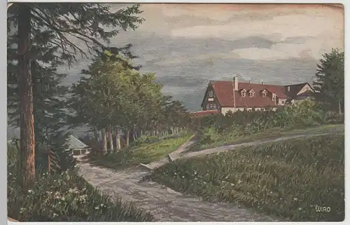 (78641) Künstler AK Großer Inselsberg, Hotel Gotha, bis 1920