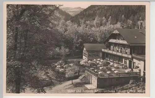 (78616) Foto AK Tabarz, Thür. Wald, Hotel Schweizerhaus, Lauchagrund, v.1945