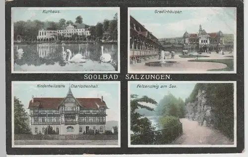 (78260) AK Bad Salzungen, Mehrbild m. Kinderheilstätte, Gradierhaus, vor 1945