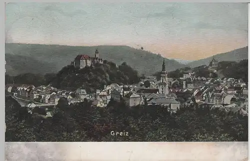 (77611) AK Greiz, Gesamtansicht, 1907