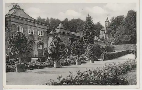 (77520) AK Gotha, Malerischer Winkel im Orangengarten, 1936