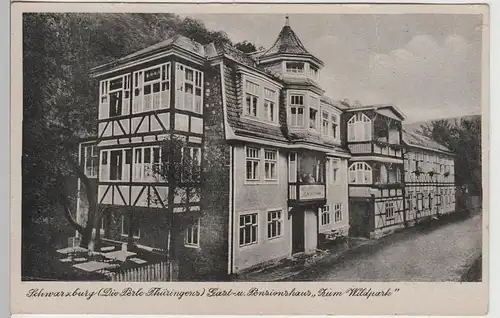 (77492) AK Schwarzburg, Gast- und Pensionshaus "Zum Wildpark", 1956