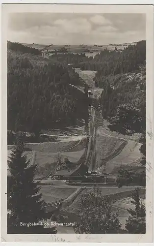 (77323) Foto AK Bergbahn im oberen Schwarzatal, Thüringer Wald, vor 1945