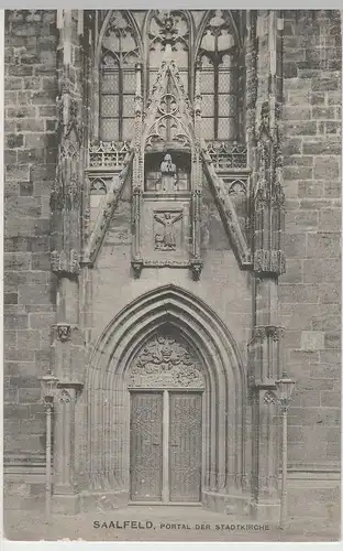 (75864) AK Saalfeld, Portal der Stadtkirche, 1908
