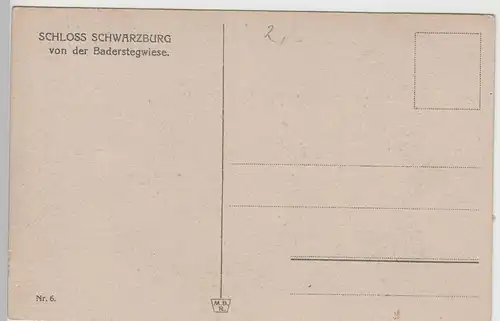 (73441) AK Schwarzburg, Thür. Wald, Schloss Schwarzburg, vor 1945