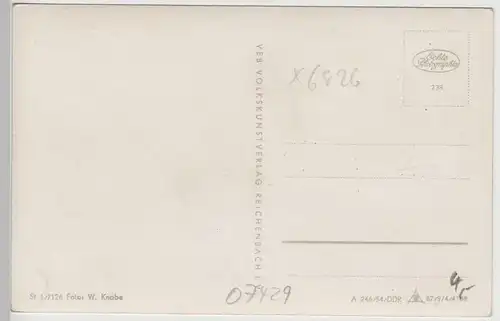 (73427) Foto AK Sitzendorf, Thür., Ortsansicht mit Schwarza 1954