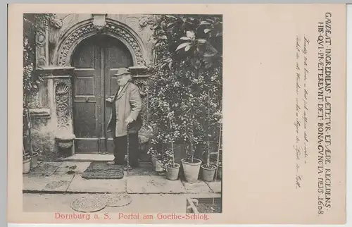 (73371) AK Dornburg, Saale, Goethe Schloss, Portal, vor 1945