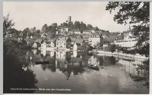 (73368) Foto AK Bad Lobenstein, Stadt, Burg, Blick von der Inselbrücke 1970