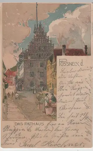 (72801) AK Pössneck, Rathaus, 1900