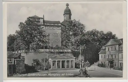 (72356) AK Sondershausen, Markt, Alte Wache, Schwarzburgia-Denkmal