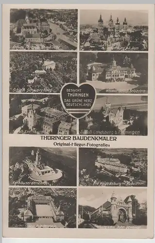 (70945) Foto AK Thüringer Baudenkmäler, Mehrbildkarte 1933-45