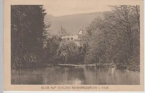 (70918) AK Reinhardsbrunn, Blick auf das Schloss, vor 1945