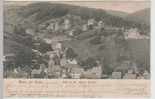 (70917) AK Gruss aus Ruhla, Blick von der "Schönen Aussicht", 1904