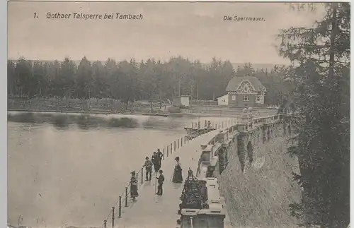 (70899) AK Talsperre Tambach-Dietharz, Gothaer Talsp., Staumauer, vor 1920