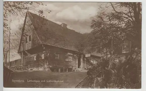 (70810) Foto AK Sonneberg, Lutherhaus und Lutherdenkmal, 1927