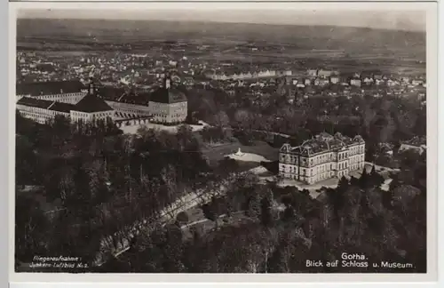 (7003) Foto AK Gotha, Schloss Friedenstein, Museum, Luftbild 1938
