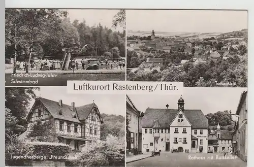(67200) Foto AK Rastenberg, Mehrbild, Waldschwimmbad, Rathaus 1961