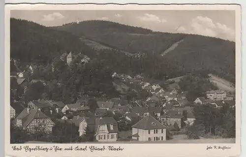 (67199) Foto AK Elgersburg, Panorama, Schloss, Carl-Eduard-Turm, v. 1945