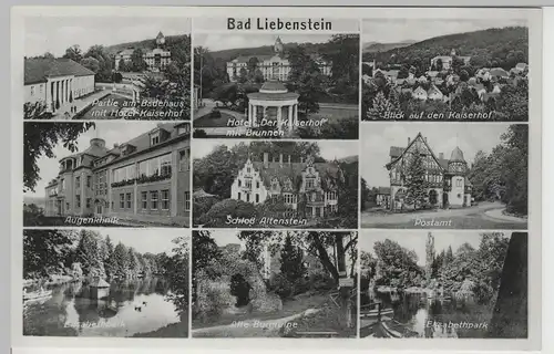 (67183) AK Bad Liebenstein, Mehrbild, Augenklinik, Postamt, vor 1945