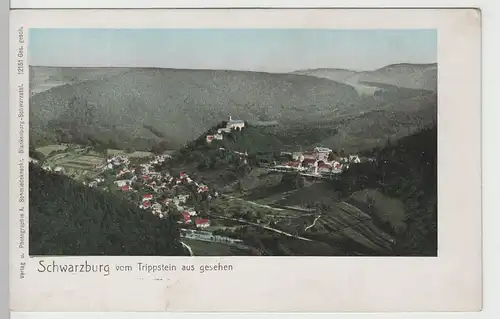 (67181) AK Schwarzburg, Thür. Wald, Blick vom Trippstein, bis um 1905