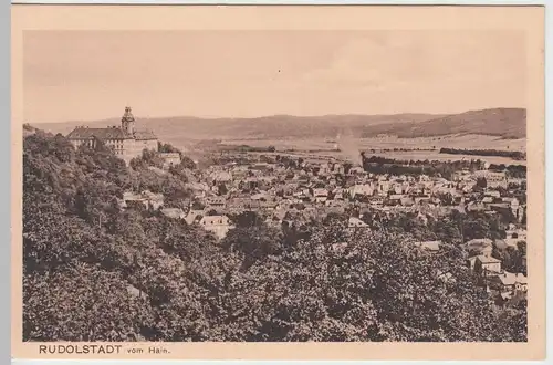 (58410) AK Rudolstadt, Gesamtansicht vom Hain, um 1910