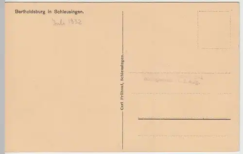 (57563) Künstler AK Schleusingen, Schloss Bertholdsburg 1932