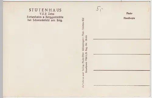 (52810) Foto AK Vesser, Suhl, Stutenhaus, V.E.B. Zeiss 1948-64