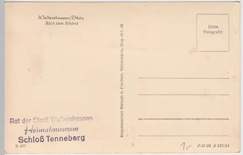 (52779) Foto AK Waltershausen, Thür., Schloss Tenneberg 1954