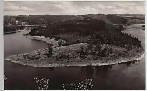 (52743) Foto AK Bleilochtalsperre, Blick vom Heinrichstein, Schönbrunn 1959