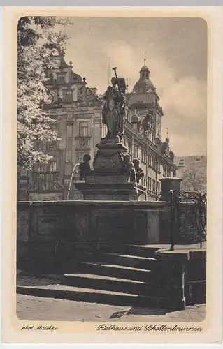 (52591) AK Gotha, Rathaus, Schellenbrunnen, vor 1945