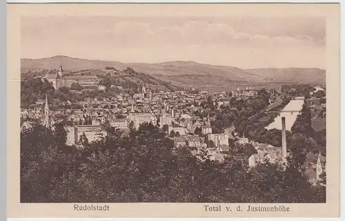 (47185) AK Rudolstadt, Blick von der Justinenhöhe, vor 1945