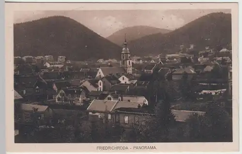 (43141) AK Friedrichroda, Panorama mit Kirche St. Blasius, vor 1945
