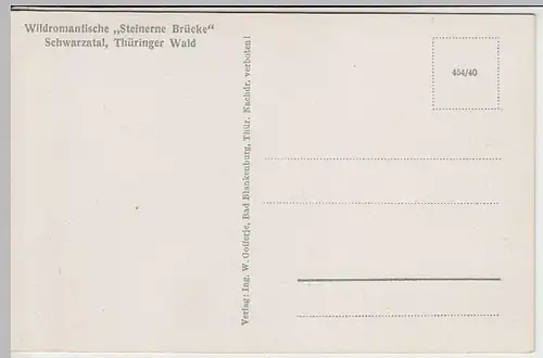 (39818) AK Schwarzatal, Steinerne Brücke 1940er