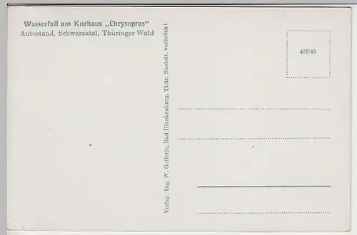 (39777) AK Schwarzatal, Wasserfall am Kurhaus Chrysopras 1940er