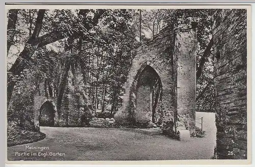 (35422) AK Meiningen, Partie a. Englischen Garten, 1935