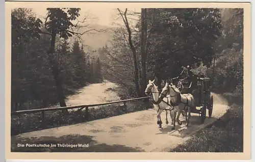 (29291) Foto AK Postkutsche im Thüringer Wald 1954